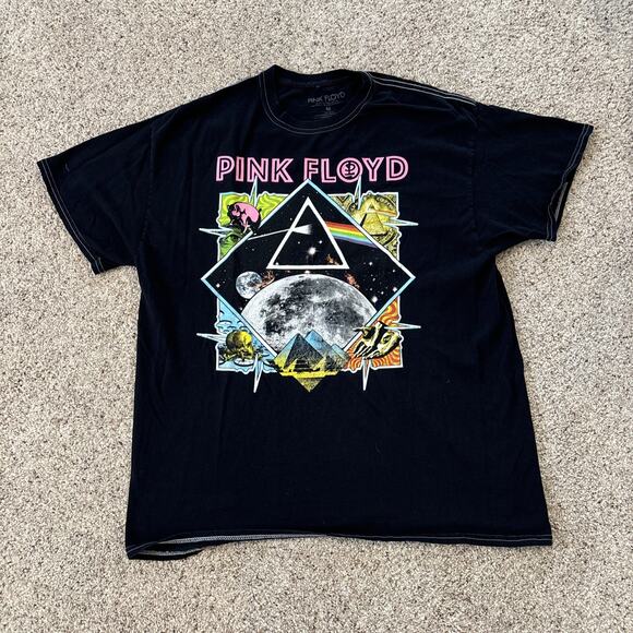 Pink Floyd 50 The Dark side Of The Moon Men's Black Short Sleeve T-Shirt Size M - Picture 1 of 5